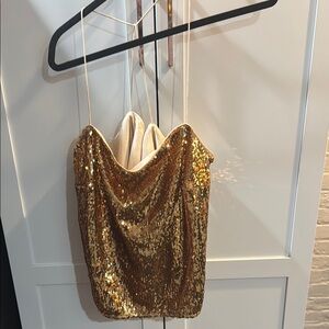 ASOS Gold Sequin Top size 14